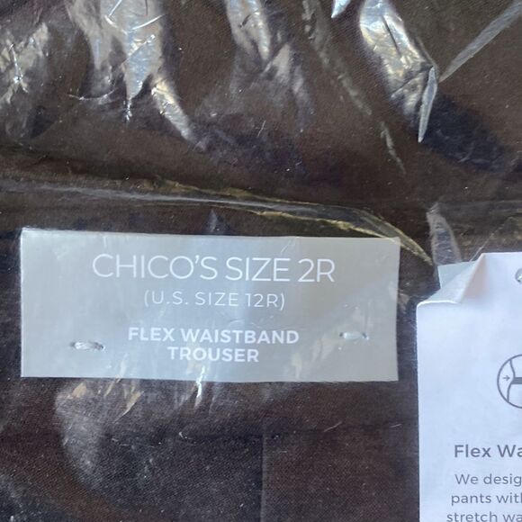Chicos Flex Waist Modern‎ Tailored Full Length Pant Basic Cocoa Bean 2R NWT - Picture 5 of 7